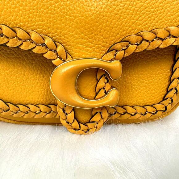 Coach Tabby Leather Crossbody Messenger 19 With Braid- Brass/Buttercup CJ837 NWT - Picture 13 of 15